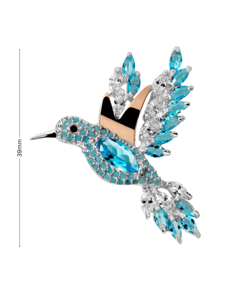 Sidabrinė sagė dengta auksu su alpanitais ir cirkoniais  - Goldinga