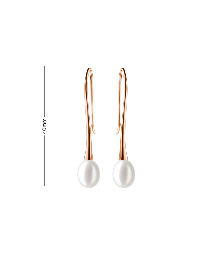 Paauksuoti sidabriniai auskarai su natūraliais perlais  - Goldinga