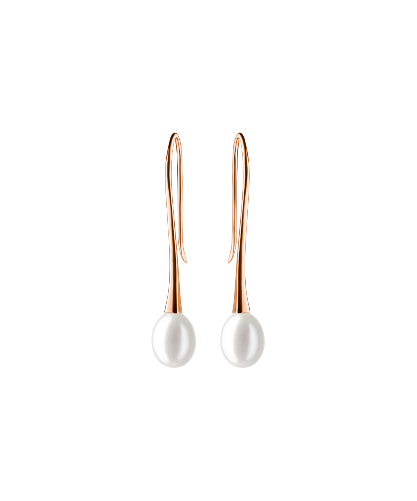 Paauksuoti sidabriniai auskarai su natūraliais perlais  - Goldinga