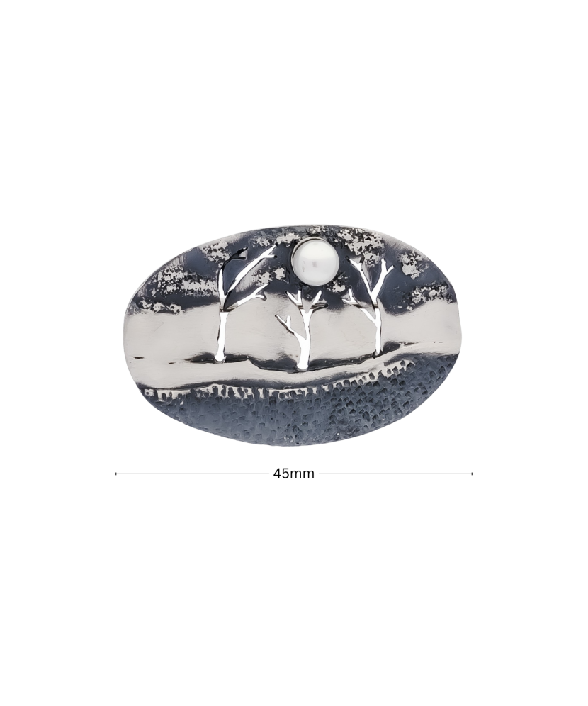 Sidabrinė sagė su perlu  - Goldinga