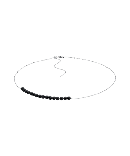 Sidabrinė grandinėlė su oniksais - Perlų vėriniai - Goldinga