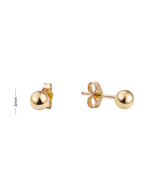 Auksiniai Auskarai "Burbuliukai" 3mm  - Goldinga