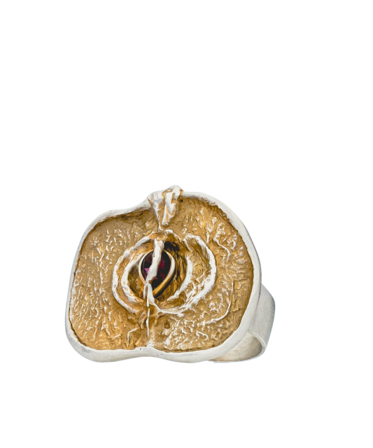 Sidabrinis žiedas su granatu "obuolys"  - Goldinga