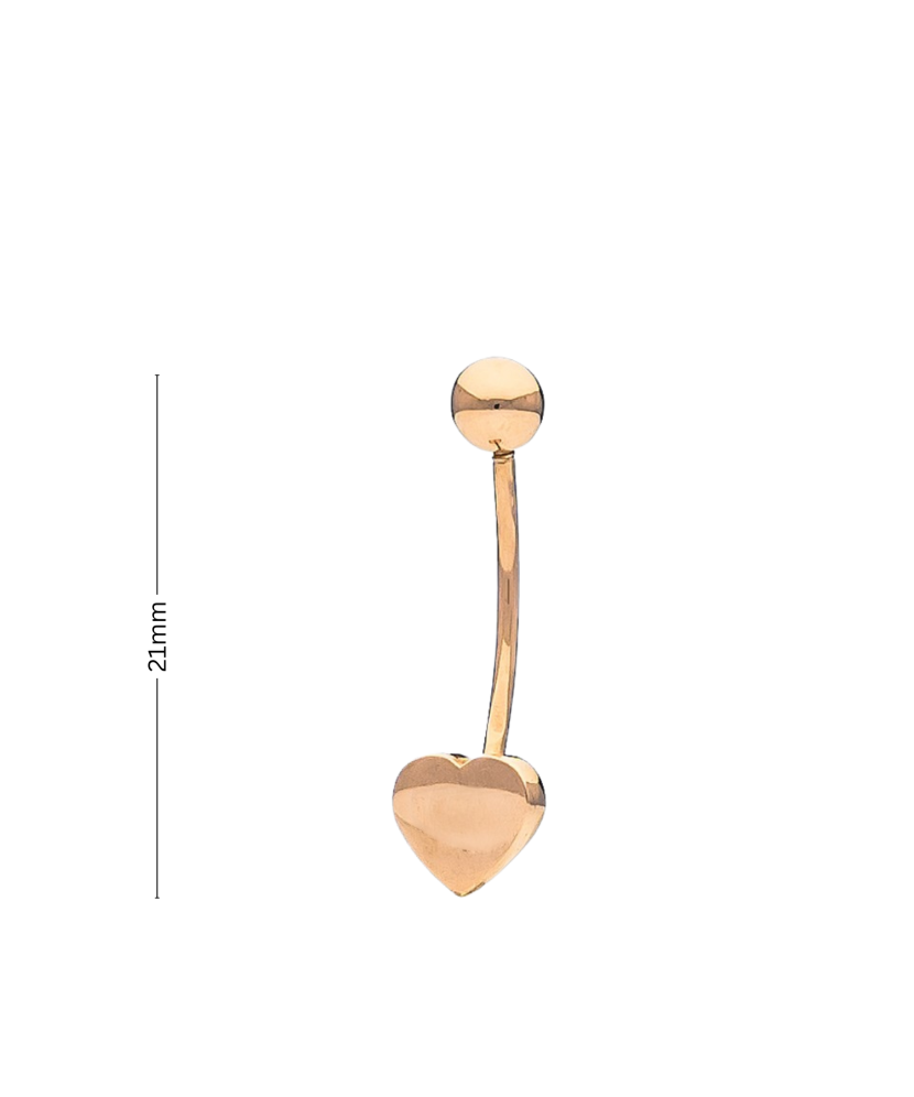 Auksinis auskaras į bambą "Širdelė"  - Goldinga