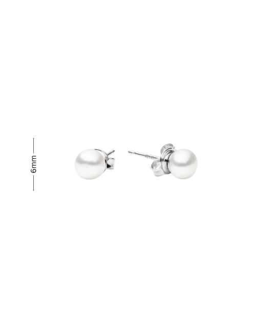Sidabriniai auskarai Su perlais 6mm  - Goldinga