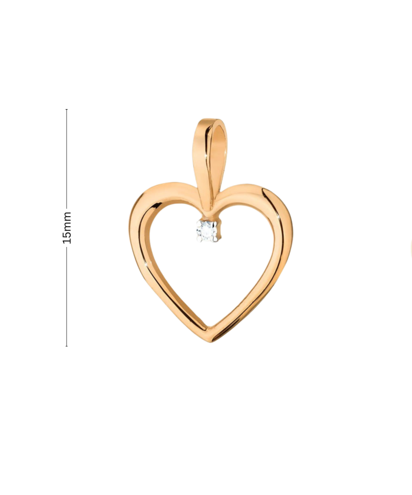 Auksinis pakabukas su deimantu "Širdelė" - Pakabukai su brangakmeniais - Goldinga