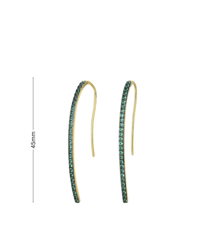 Paauksuoti sidabriniai auskarai su špineliais - Sidabriniai auskarai - Goldinga