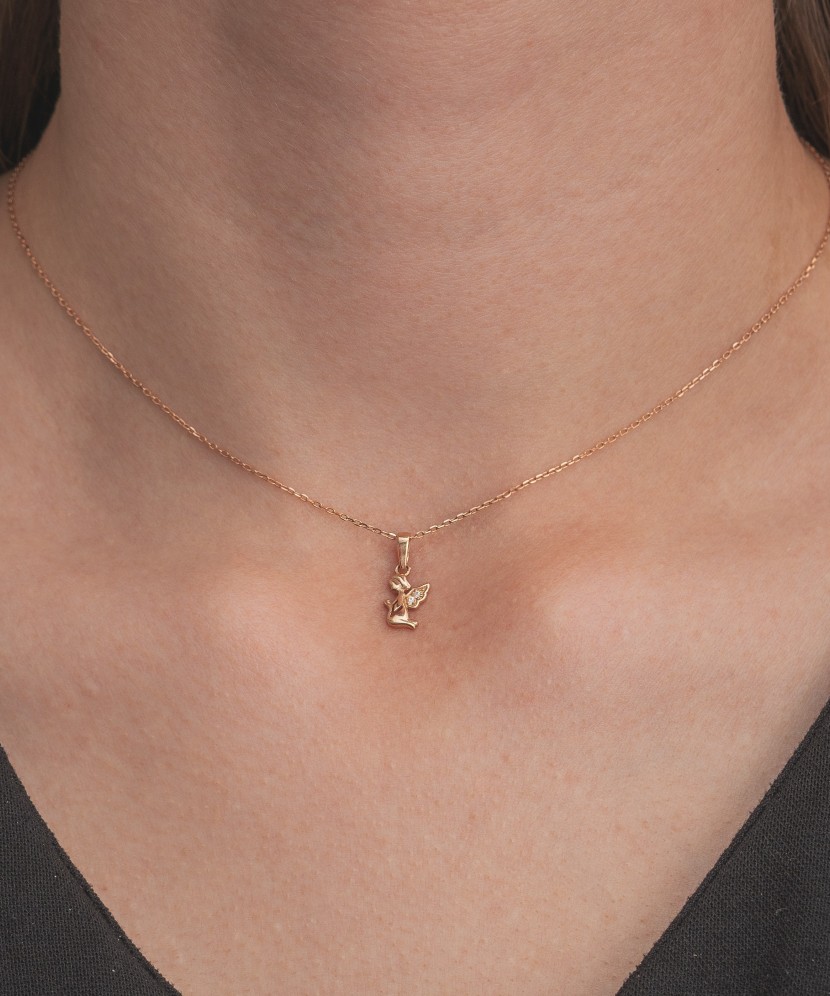 Auksinis pakabukas su cirkoniais "Angelas" - Auksiniai pakabukai - Goldinga