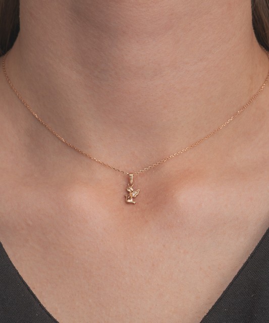 Auksinis pakabukas su cirkoniais "Angelas" - Auksiniai pakabukai - Goldinga