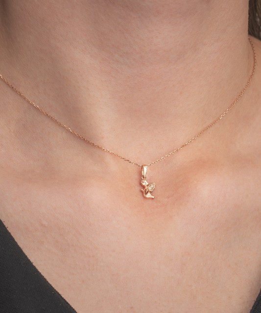 Auksinis pakabukas su cirkoniais "Angelas" - Auksiniai pakabukai - Goldinga