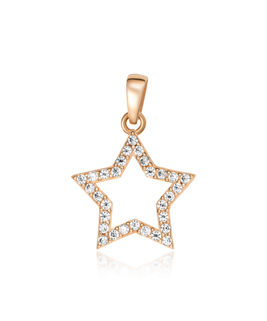 Auksinis pakabukas su cirkoniais "Žvaigždė" - Auksiniai pakabukai - Goldinga