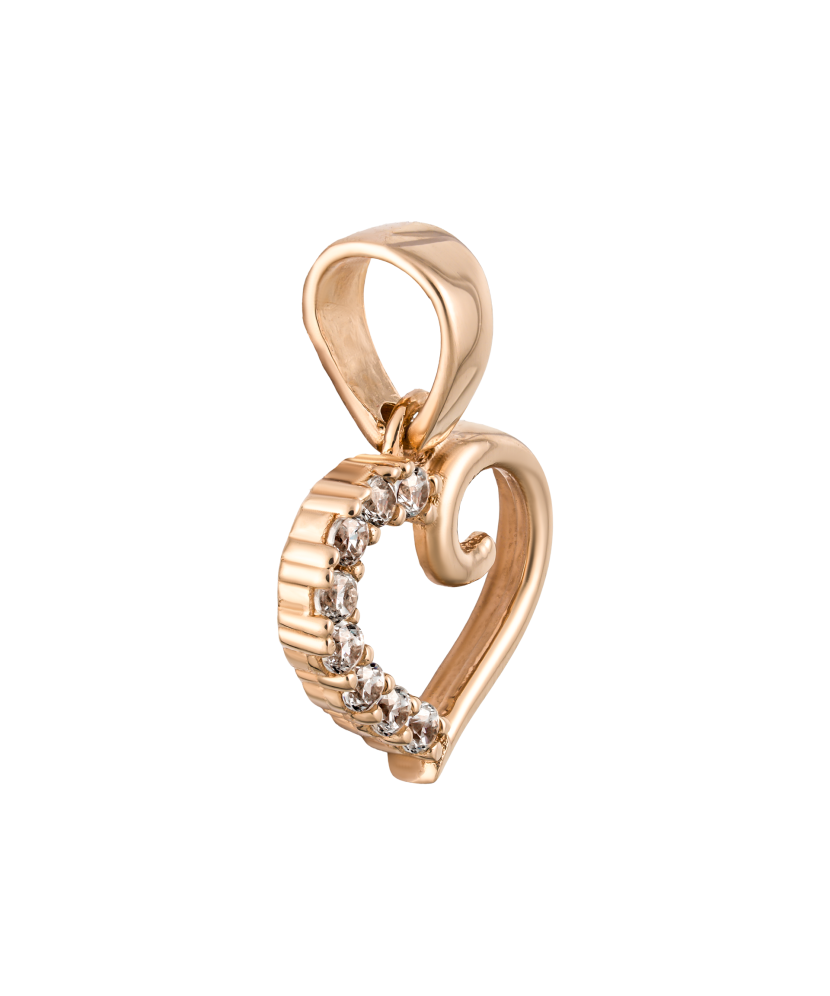 Auksinis pakabukas su cirkoniais "Širdelė" - Auksiniai pakabukai - Goldinga