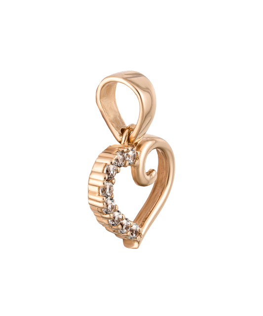 Auksinis pakabukas su cirkoniais "Širdelė" - Auksiniai pakabukai - Goldinga