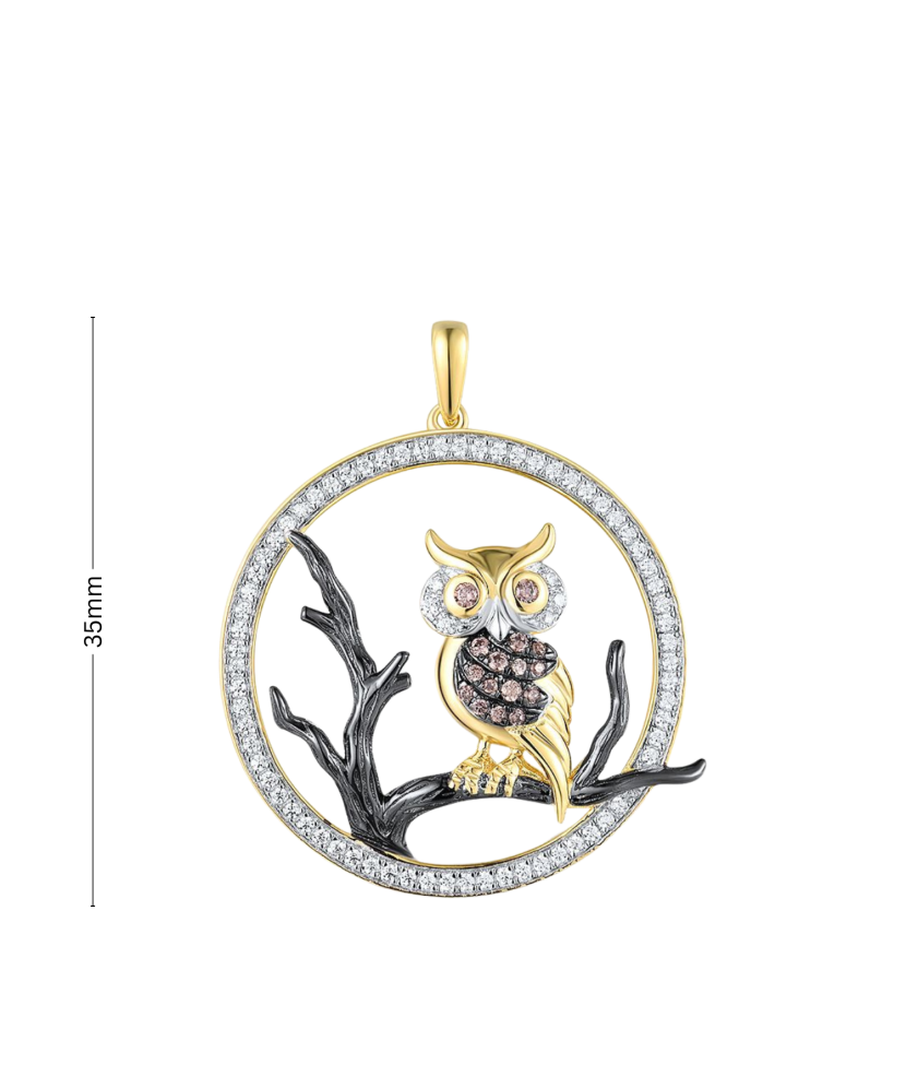 Paauksuotas sidabrinis pakabukas su cirkoniais - Sidabriniai pakabukai - Goldinga