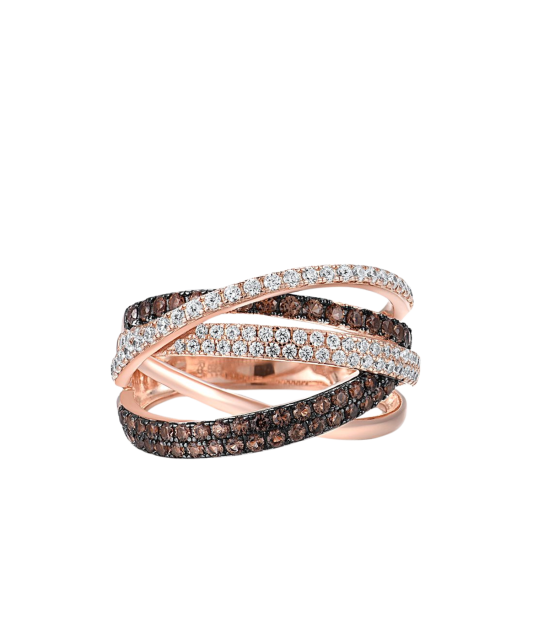 Paauksuotas sidabrinis žiedas su cirkoniais ir špineliais - Sidabriniai žiedai - Goldinga