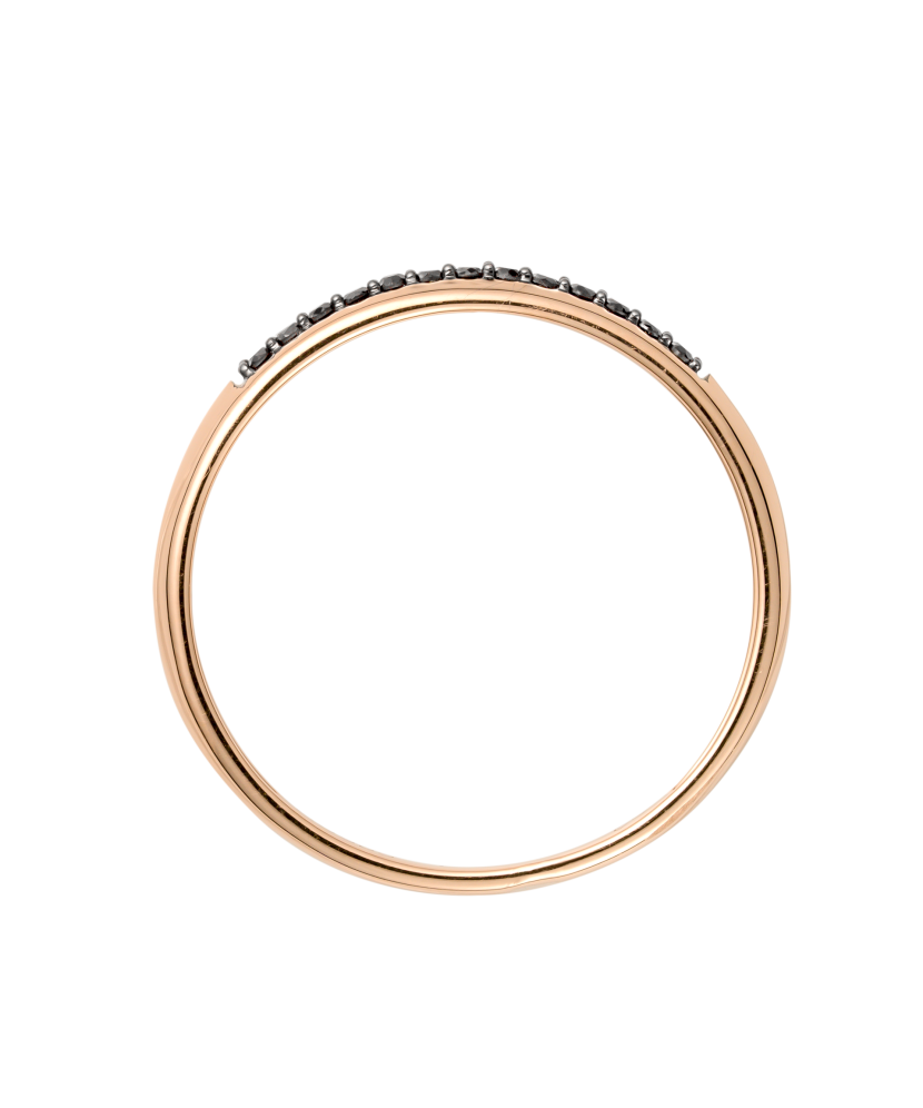 Auksinis žiedas su juodaisiais deimantais