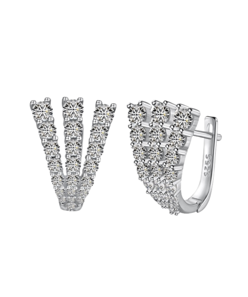 Sidabriniai auskarai su cirkoniais