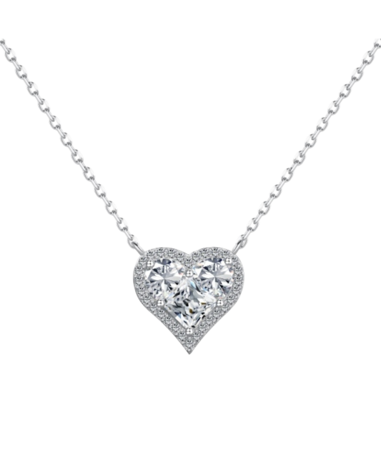 Sidabrinė grandinėlė su cirkonio pakabuku "Širdis"