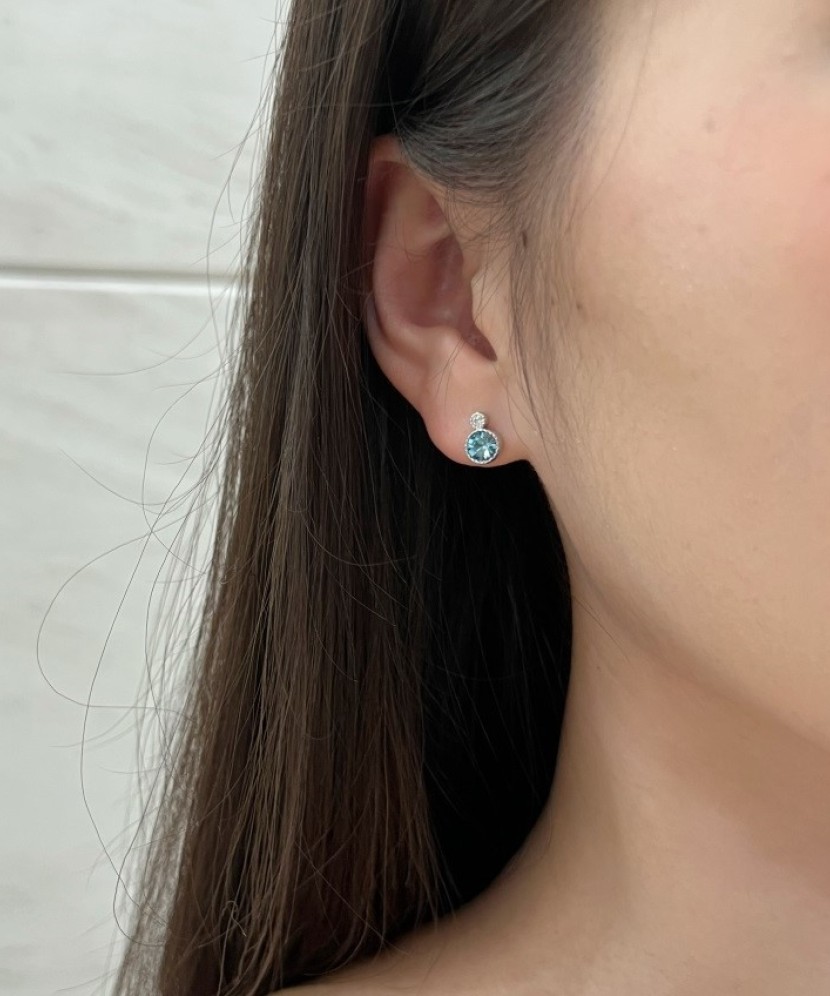 Sidabriniai auskarai su cirkoniais