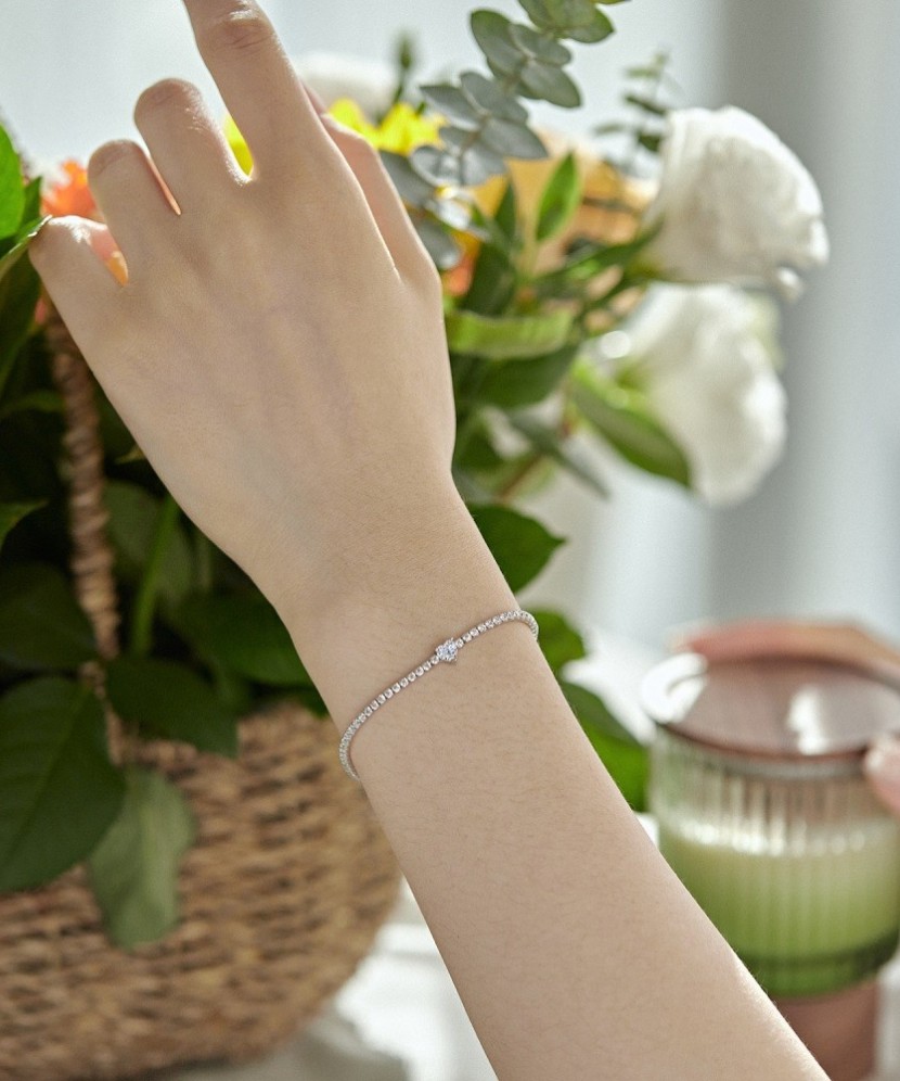 Sidabrinė apyrankė su cirkoniais - Sidabrinės apyrankės - Goldinga