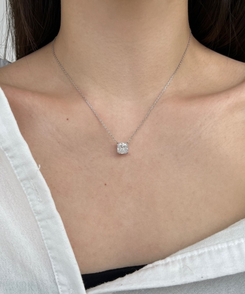 Sidabrinė grandinėlė su cirkonio pakabuku - Sidabrinės grandinėlės su pakabukais - Goldinga