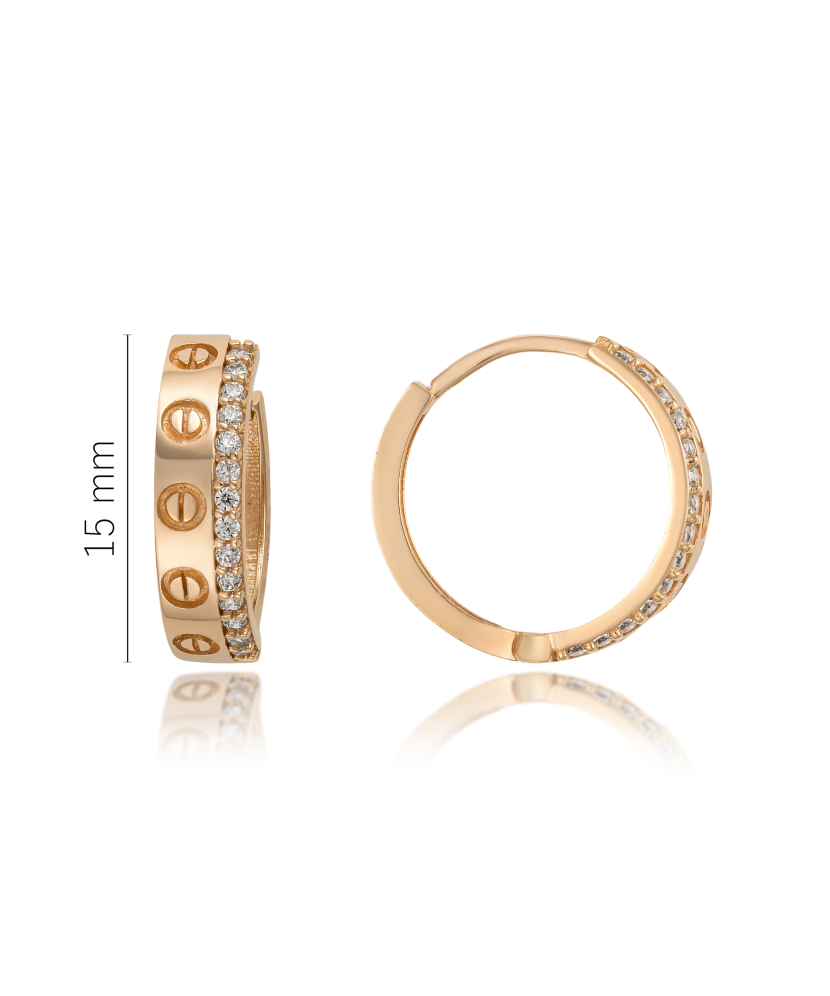 Auksiniai auskarai su cirkoniais  - Goldinga