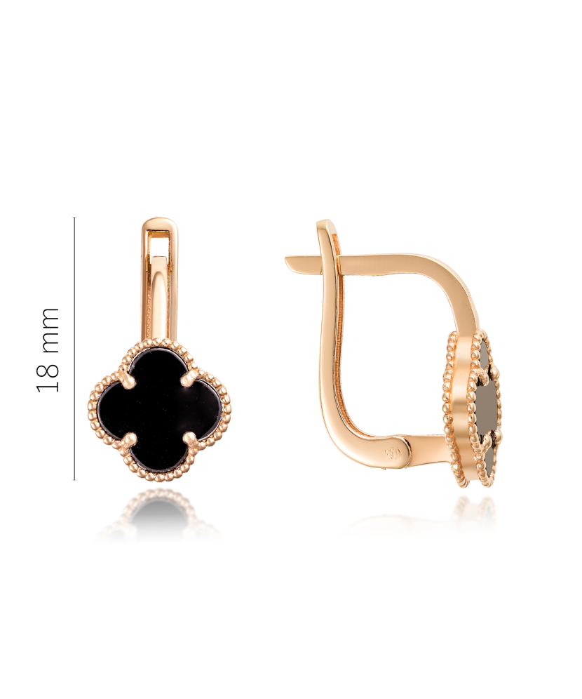 Auksiniai auskarai su emale  - Goldinga