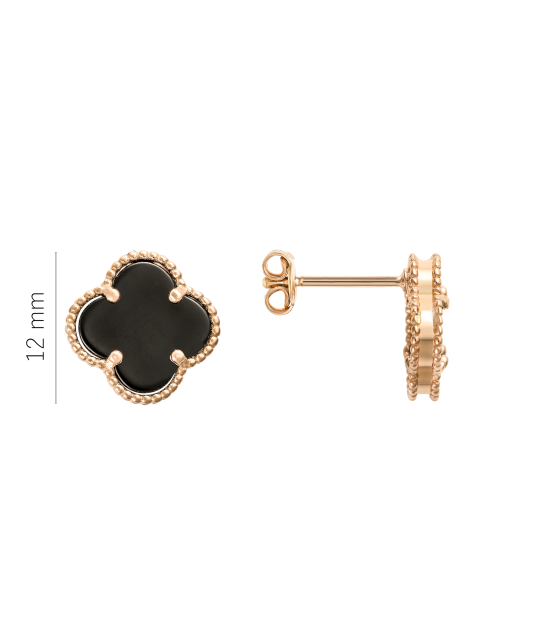 Auksiniai auskarai su emale 12mm - Auksiniai auskarai - Goldinga