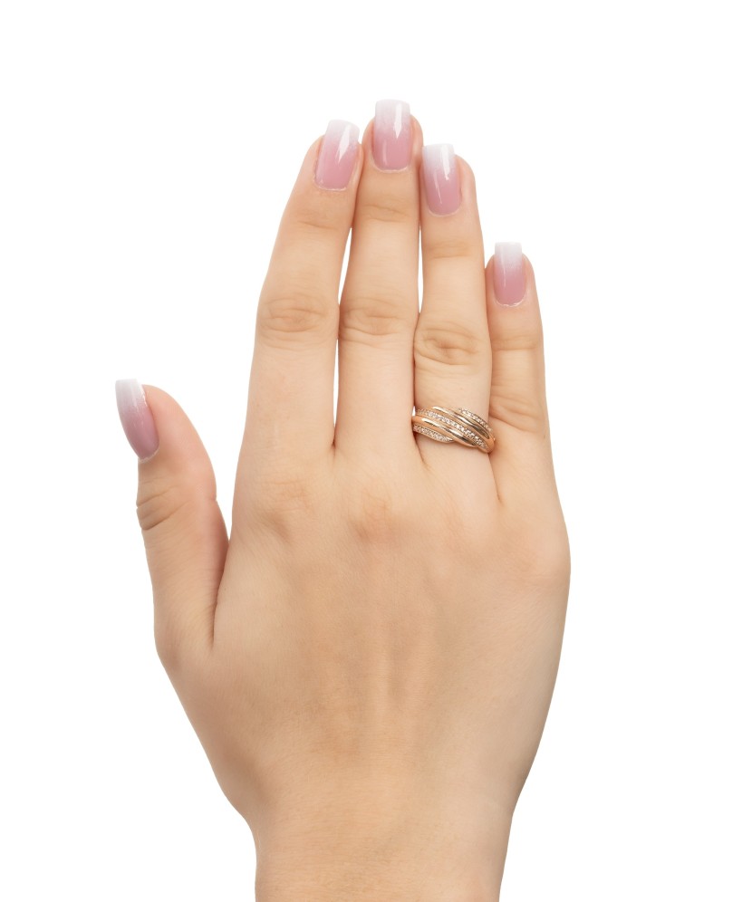 Auksinis žiedas su cirkoniais