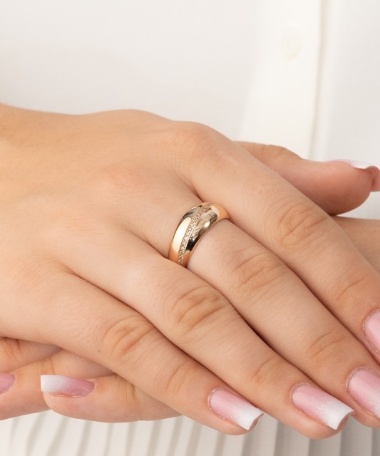 Auksinis žiedas su cirkoniais