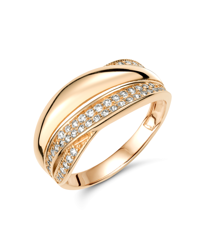 Auksinis žiedas su cirkoniais