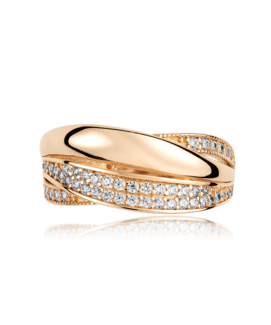 Auksinis žiedas su cirkoniais