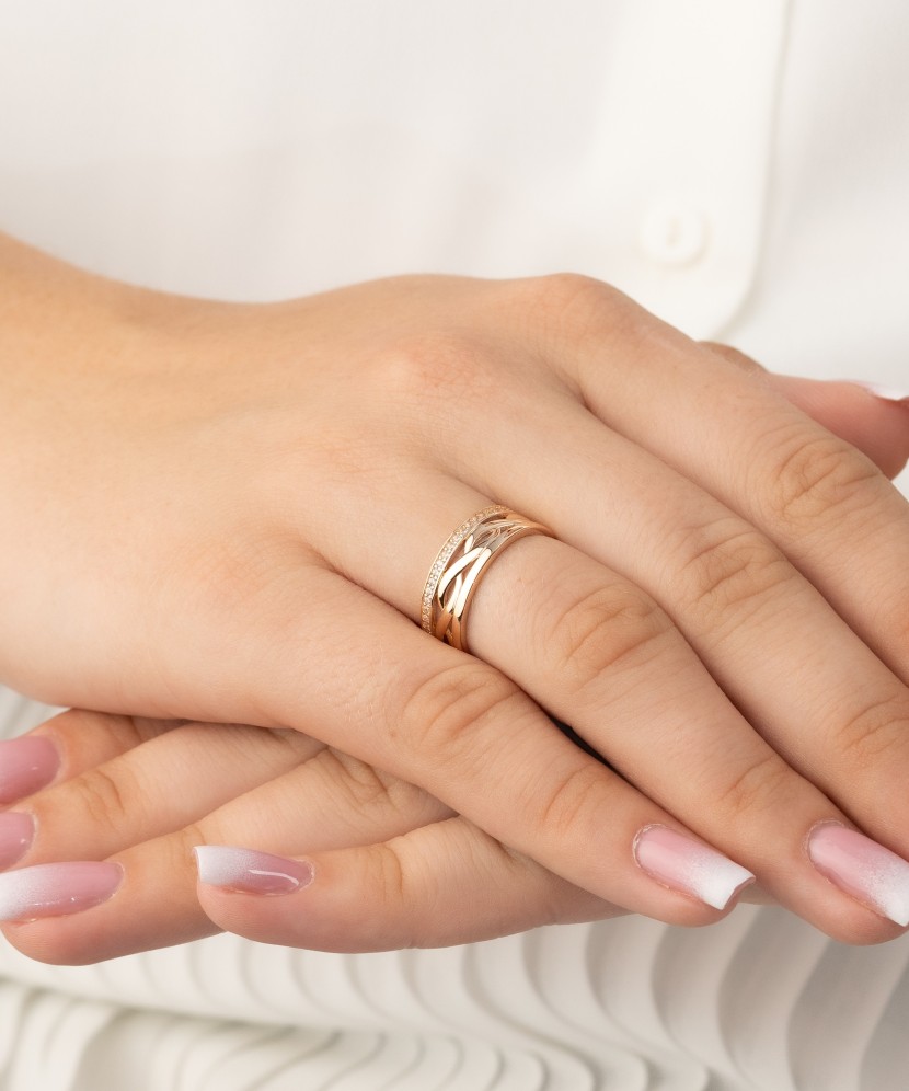 Auksinis žiedas su cirkoniais