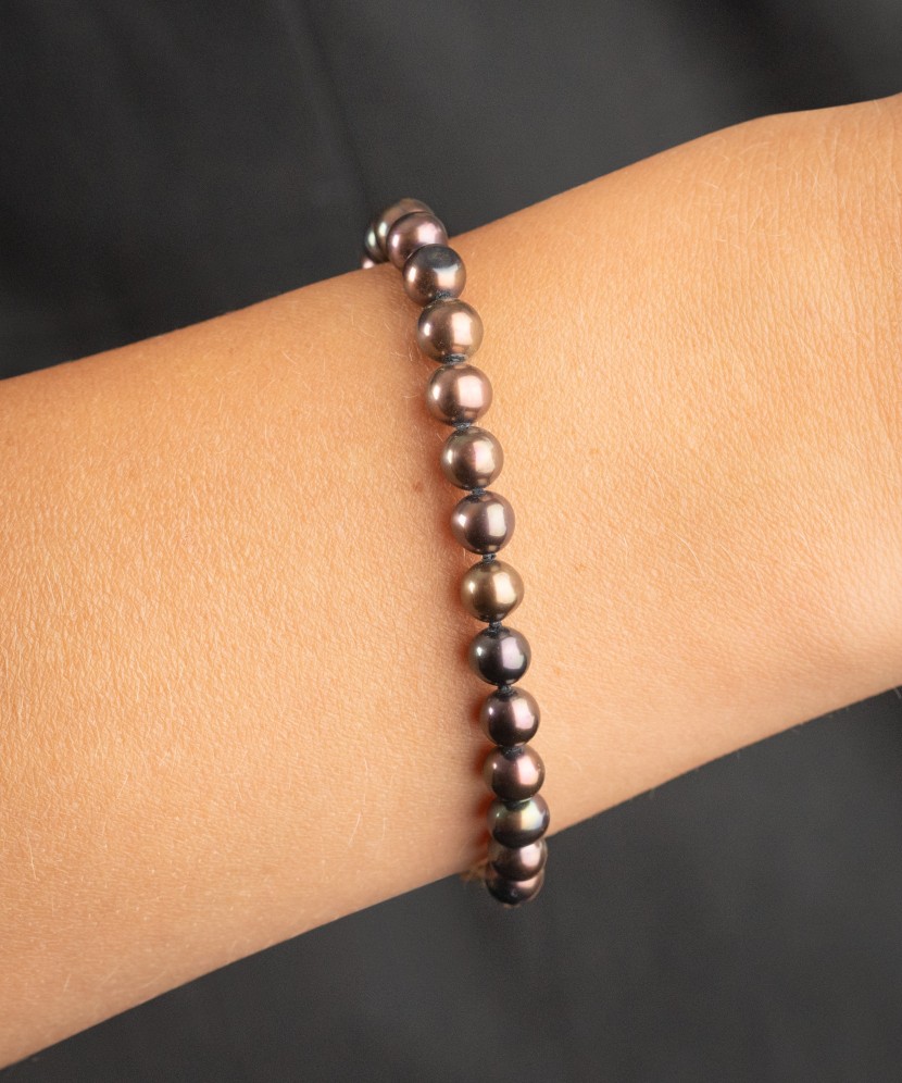 Perlų apyrankė su auksais - Perlų apyrankės - Goldinga