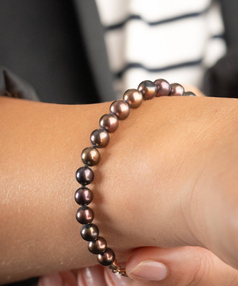 Perlų apyrankė su auksais - Perlų apyrankės - Goldinga