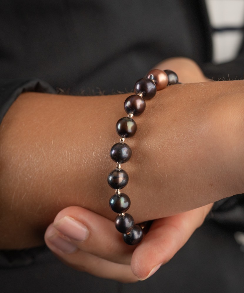 Perlų apyrankė su auksais - Perlų apyrankės - Goldinga