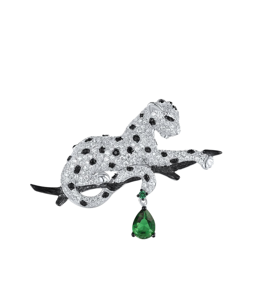 Sidabrinė sagė su cirkoniais ir špineliais - Sagės - Goldinga