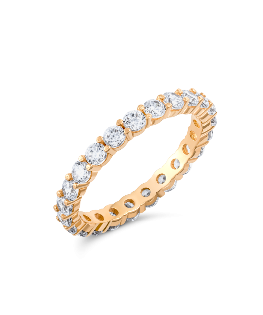 Auksinis žiedas su cirkoniais - Auksiniai žiedai - Goldinga