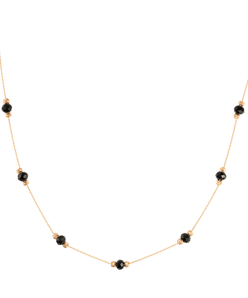 Auksinė grandinėlė su oniksais - Auksinės grandinėlės su pakabukais - Goldinga