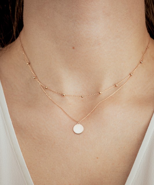 Auksinė dviguba grandinėlė su pakabuku - Auksinės grandinėlės su pakabukais - Goldinga