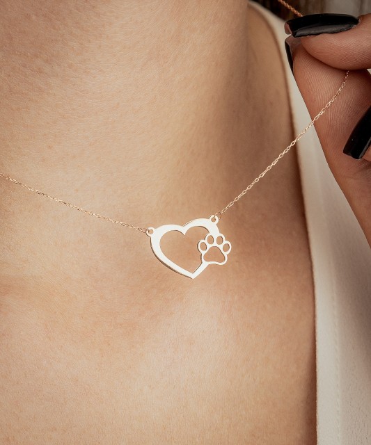 Auksinė grandinėlė su pakabuku "Pėdutė" - Auksinės grandinėlės su pakabukais - Goldinga