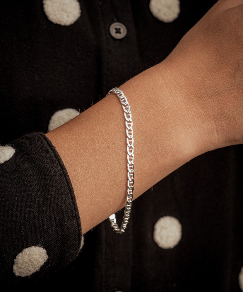 Sidabrinė apyrankė "Marina" 4.2mm - Sidabrinės apyrankės - Goldinga