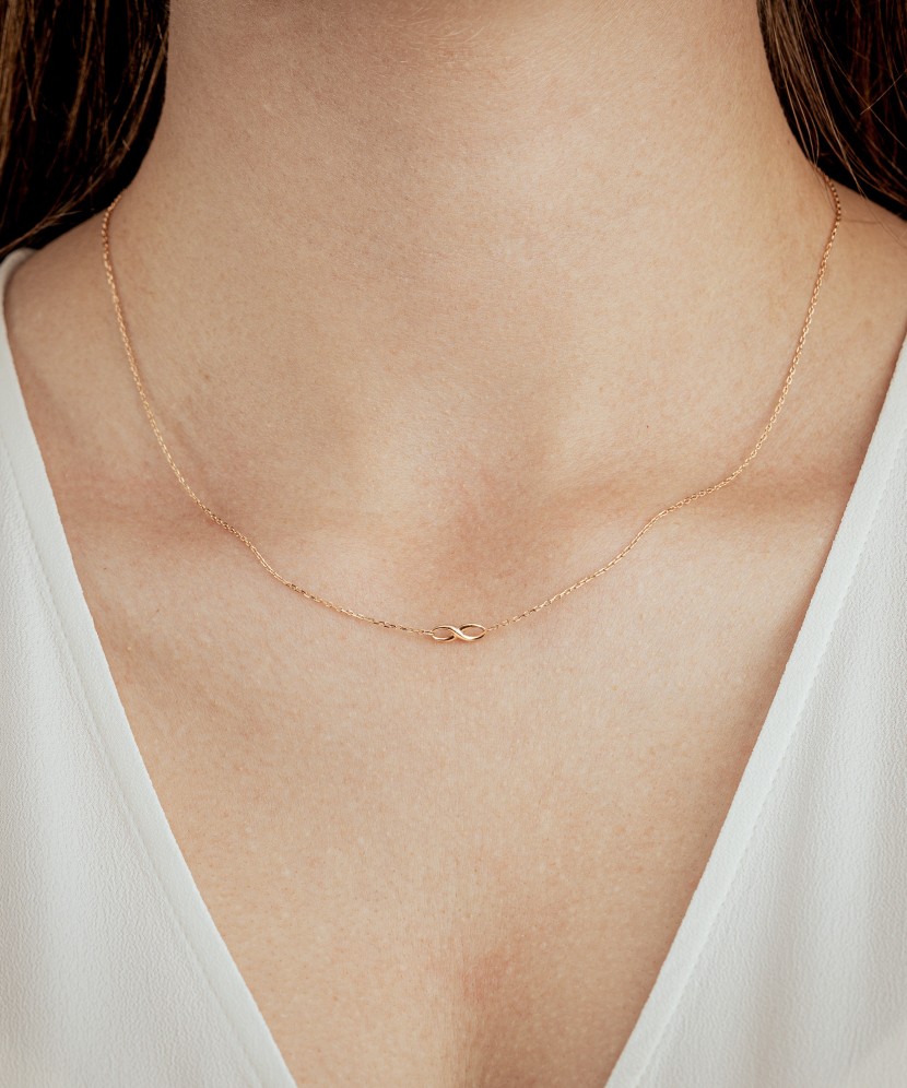 Dviguba auksinė grandinėlė su pakabuku "begalybė" - Auksinės grandinėlės su pakabukais - Goldinga