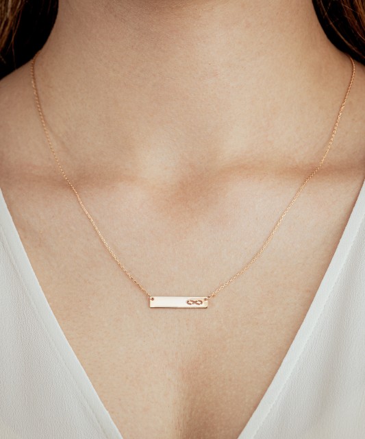 Dviguba auksinė grandinėlė su pakabuku "begalybė" - Auksinės grandinėlės su pakabukais - Goldinga