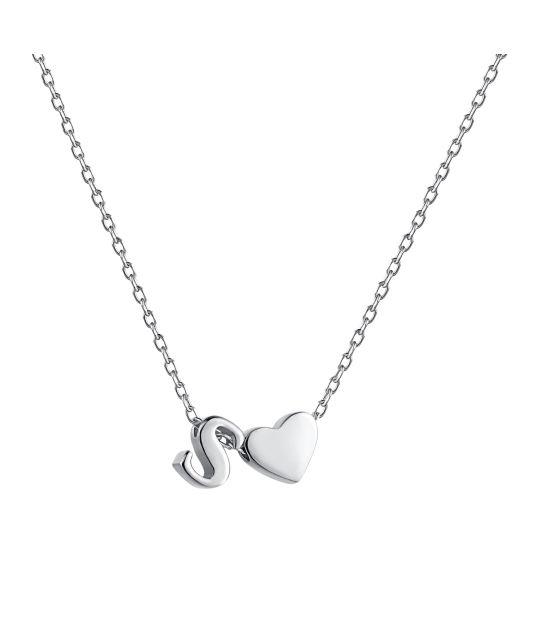 Sidabrinė Grandinėlė Su Pakabuku Raidė S - Sidabrinės grandinėlės su pakabukais - Goldinga