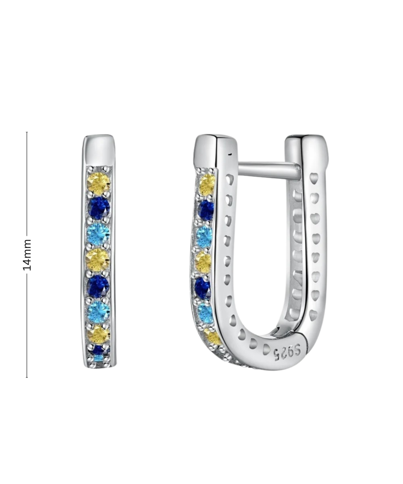 Sidabriniai auskarai su cirkoniais - Auskarai - Goldinga