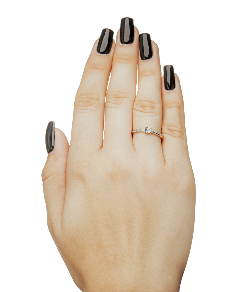 Geltono aukso žiedas su deimantais - Auksiniai Žiedai su brangakmeniais - Goldinga