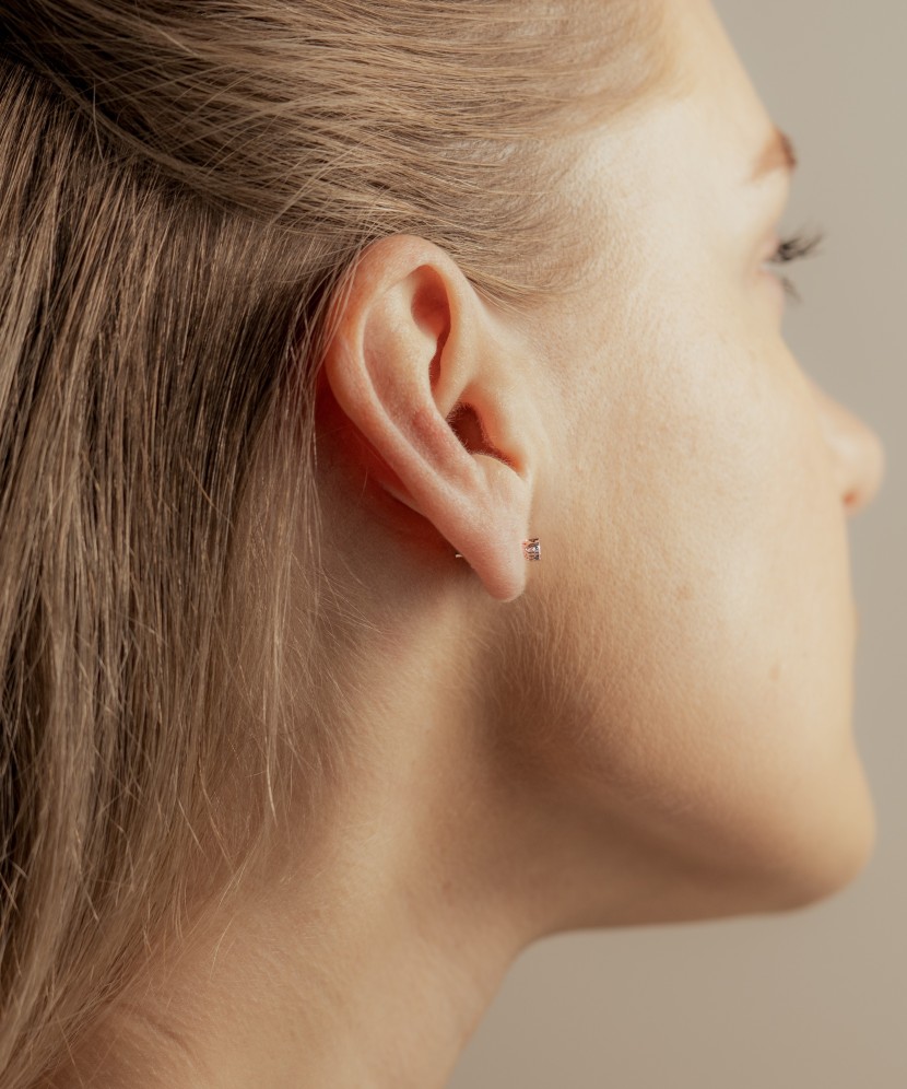 Geltono aukso auskarai su deimantais - Auksiniai Auskarai su brangakmeniais - Goldinga