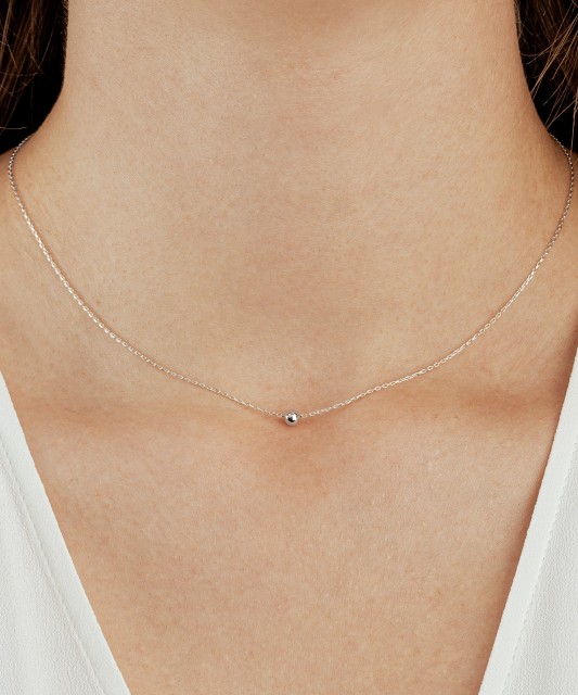 Balto aukso grandinėlė su pakabuku - Auksinės grandinėlės su pakabukais - Goldinga