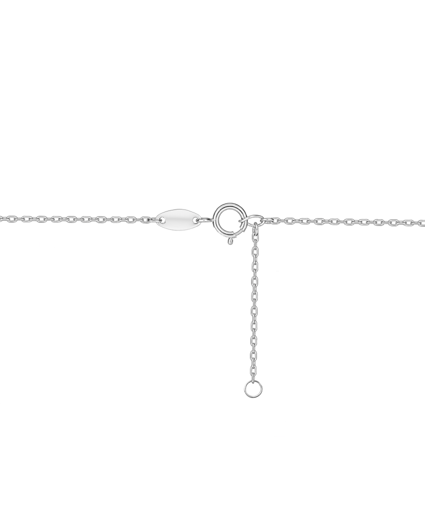 Balto aukso grandinėlė su pakabuku "Kryželis" - Auksinės grandinėlės su pakabukais - Goldinga